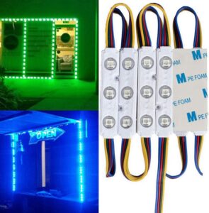 20ft waterproof colorful 5050 3 led light module 12v rgb 120 leds with remote controller power plug for outdoor led storefront signage lighting