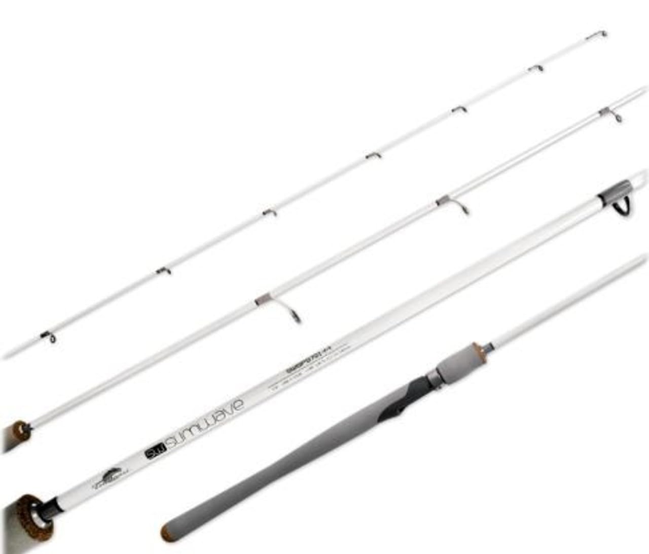 Tsunami Slim Wave White Jigging Spinning 6' 4" Medium Heavy Rod SWSPS-641-MH