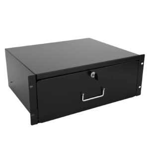 raising electronics drawer server cabinet case 19 inch locking rack mount dj lockable deep drawer with key (4u)