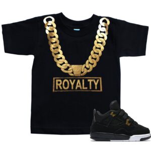 ftd apparel toddler's gold chain royalty t shirt - 3t black