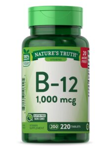 nature's truth b12 vitamin tablets | 1000 mcg | 220 count | non-gmo & gluten free supplement