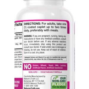 Nature's Truth Calcium 600mg with Vitamin D3 | 250 Tablets | Calcium Carbonate Supplement | Vegetarian, Non-GMO & Gluten Free