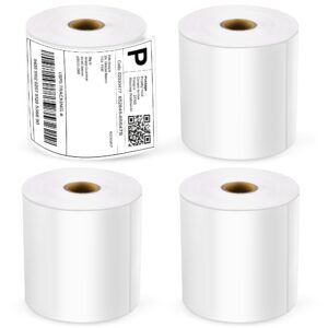 LotFancy 4x6 Thermal Labels, 1000 Shipping Labels, 4 Rolls-250 Labels per Roll, Perforated White Mailing Postage Labels for Rollo, Zebra (NOT for DYMO)