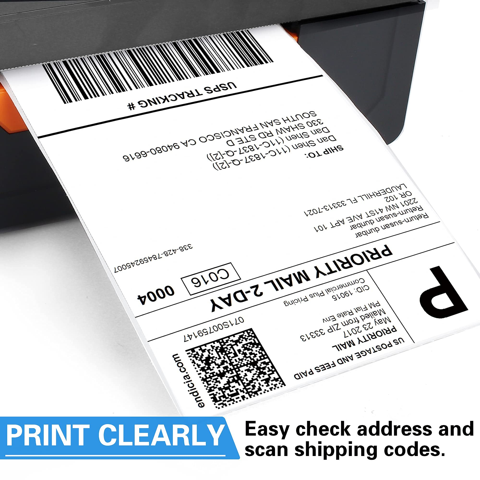 LotFancy 4x6 Thermal Labels, 1000 Shipping Labels, 4 Rolls-250 Labels per Roll, Perforated White Mailing Postage Labels for Rollo, Zebra (NOT for DYMO)