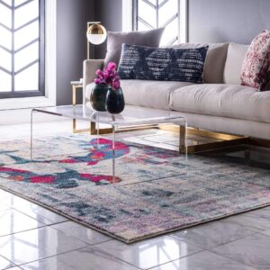 Unique Loom Positano Collection Coastal Modern Koi Fish Beige Area Rug (8' x 10')