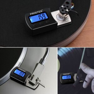 Proster 5g/0.01g Turntable Stylus Force Tracking Scale Phono Turntable Cartridge Pressure Gauge Tone Arm Scale Record Stylus Alignment with LCD Backlight for Tonearm Phono Cartridge