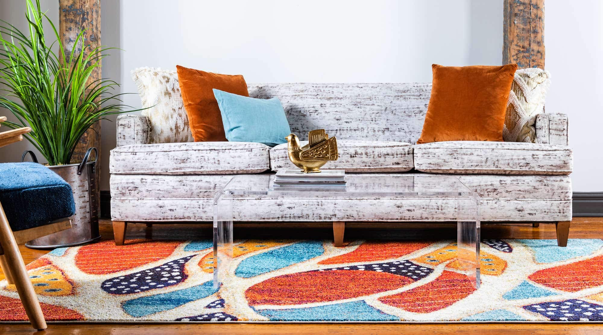 Unique Loom Positano Collection Coastal Modern Abstract Oceanic Rust Red Area Rug (9' x 12')