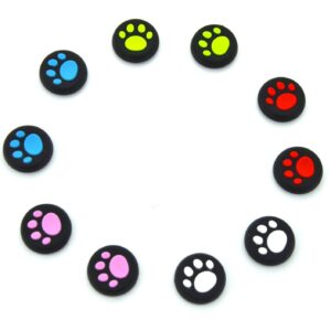 Analog Silicone Thumb Stick Grips Cap Joystick ThumbSticks Caps Cover for PS4 PS3 Xbox One Xbox 360 PS2 Game Controllers (4 x Red Cat Dog Paw)