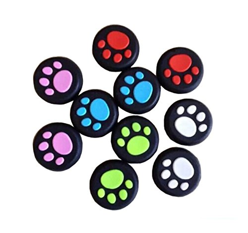 Analog Silicone Thumb Stick Grips Cap Joystick ThumbSticks Caps Cover for PS4 PS3 Xbox One Xbox 360 PS2 Game Controllers (4 x Pink Cat Dog Paw)