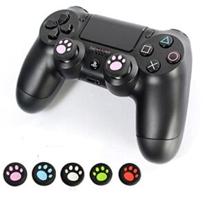 Analog Silicone Thumb Stick Grips Cap Joystick ThumbSticks Caps Cover for PS4 PS3 Xbox One Xbox 360 PS2 Game Controllers (4 x Pink Cat Dog Paw)