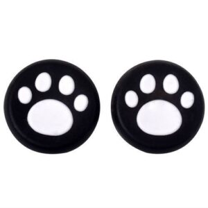 ambertown analog silicone thumb stick grips cap joystick thumbsticks caps cover for ps4 ps3 xbox one xbox 360 ps2 game controllers (2 x white cat dog paw)