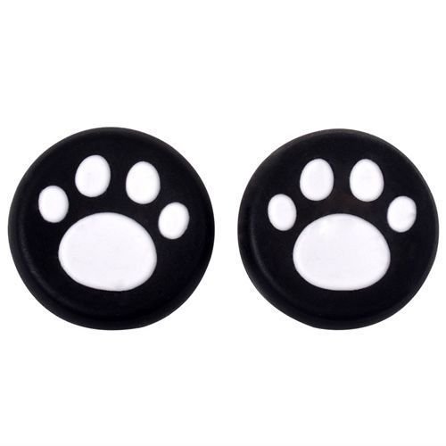 Ambertown Analog Silicone Thumb Stick Grips Cap Joystick ThumbSticks Caps Cover for PS4 PS3 Xbox One Xbox 360 PS2 Game Controllers (2 x White Cat Dog Paw)