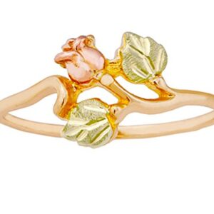 Rose Ring, 10k Yellow Gold, 12k Green and Rose Black Hills Gold Size 7.5