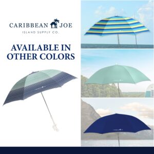 CARIBBEAN JOE Beach Umbrella for Chair, Adjustable and Universal Clamp On Beach Umbrella with UV Protection, 48 Inch Arc, Horizon Stripe