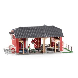 Schleich Farm World, Toys for Boys and Girls Ages 3-8, 27-Piece Playset, Large Toy Barn with Farm Accessories