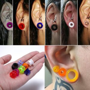 9 Pairs Clear UV Acrylic Screw Doble Flared Ear Plugs Tunnels Expander Ear Gauges Piercing (Gauge=00g(10mm))