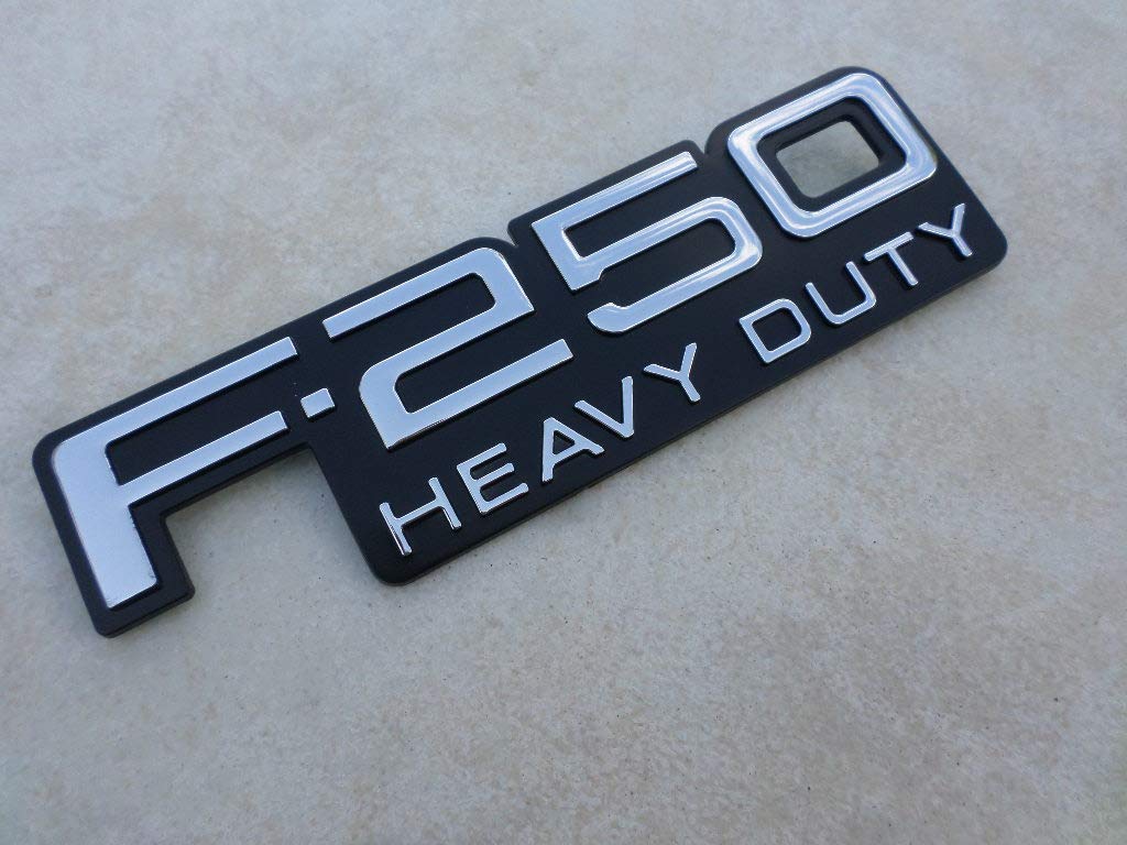 92-98 Ford F-250 Heavy Duty Emblem F7TB-16B114-Ba Logo F2UB-8C020-AA Nameplate F1UB-1540216-AA Ornament Decals Set