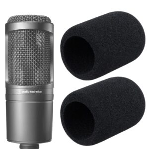 youshares audio-technica at2020 pop filter - 2 pcs at2020 microphone windscreen for audio technica at2020 and at-2035 at-2050 atr2500 atr2500x at-4040 microphones (black)