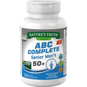 senior abc complete multivitamin for men over 50 plus | 100 caplets | non-gmo & gluten free | by nature's truth