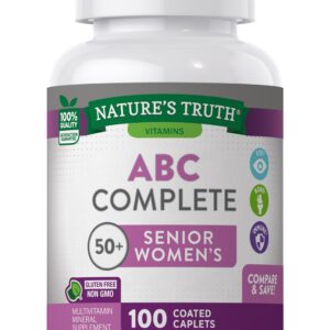 Multivitamin for Women 50 Plus | 100 Caplets | Non-GMO & Gluten Free | ABC Complete Multivitamin | by Nature's Truth