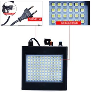 LED Stage Strobe Lights, 108 LED Super Bright Flash Strobe Lighting, Sound Control Auto Operation Strobe Speed Portable Control for DJ Christmas Party Show Club Disco Dance (White Without Remote)