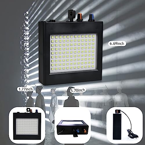 LED Stage Strobe Lights, 108 LED Super Bright Flash Strobe Lighting, Sound Control Auto Operation Strobe Speed Portable Control for DJ Christmas Party Show Club Disco Dance (White Without Remote)