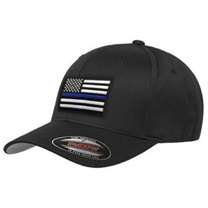 Thin Blue Line Flexfit Hat American Flag L/XL