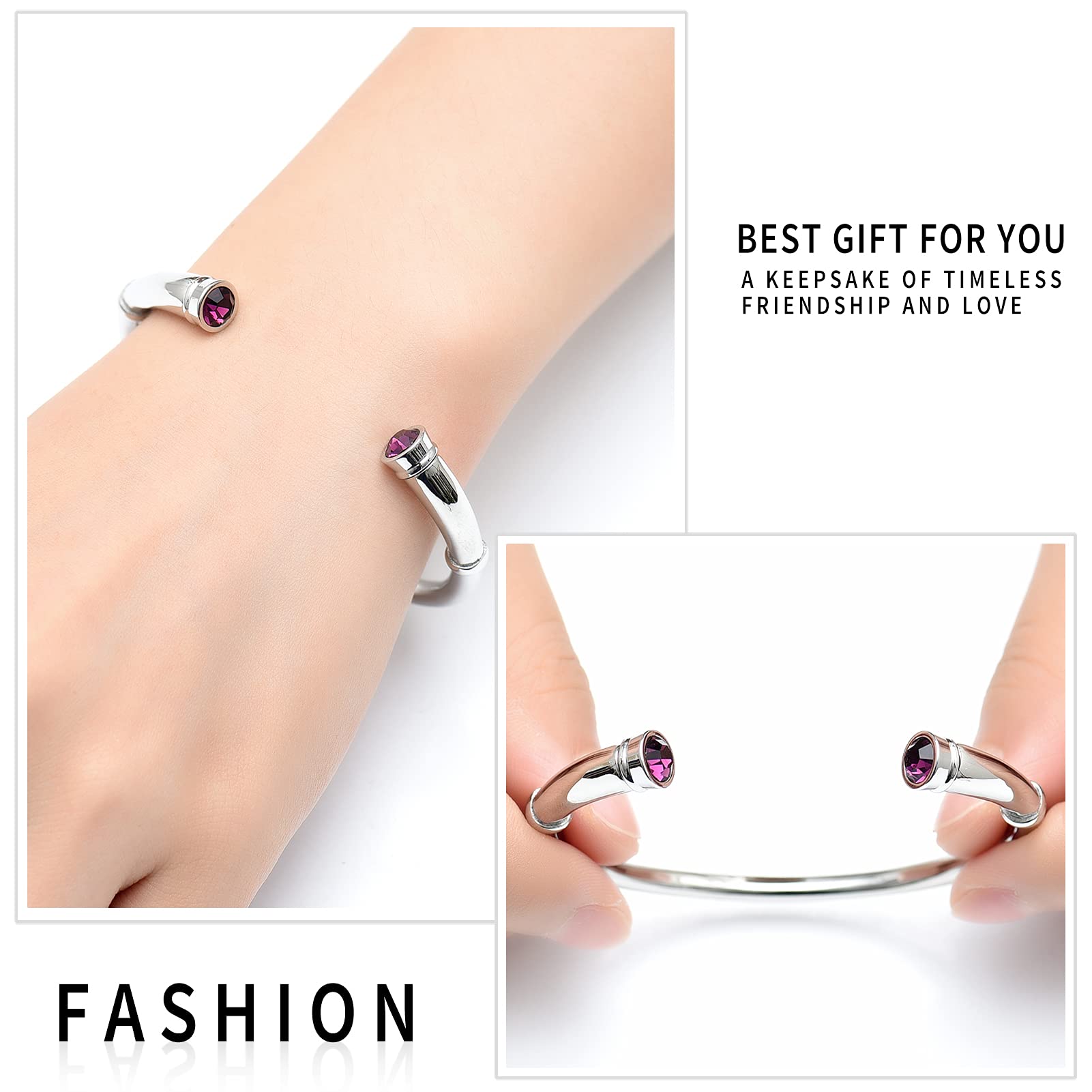 Cremation Urn Bracelet for Women Shiny Birthstone in December Pretty Urn Keepsake Memorial Ash Holder Bracelet (60CM)