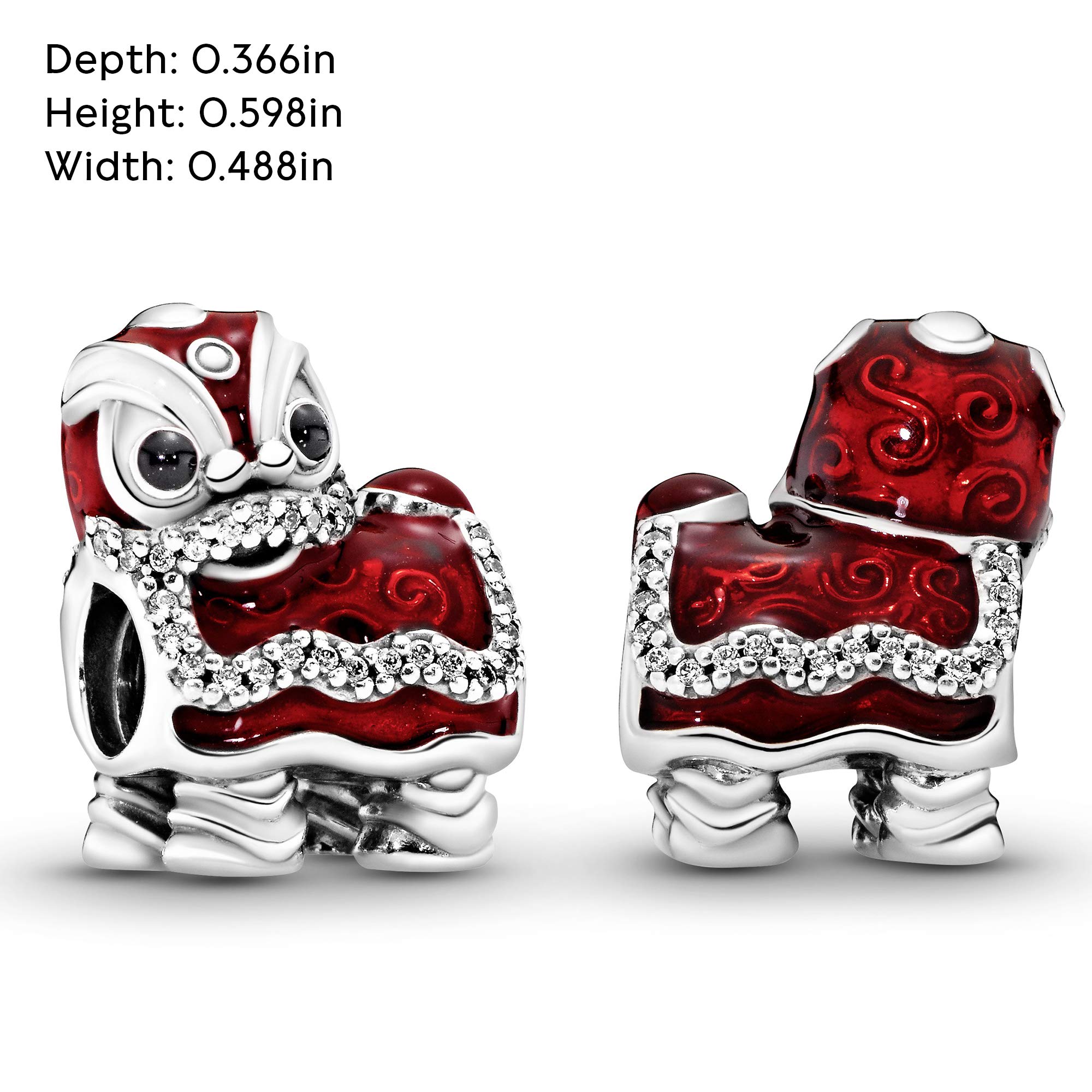 Pandora Chinese Lion Dance Charm - Compatible Moments Bracelets - Jewelry for Women - Gift for Women in Your Life - Made with Sterling Silver, Cubic Zirconia & Enamel, No Gift Box