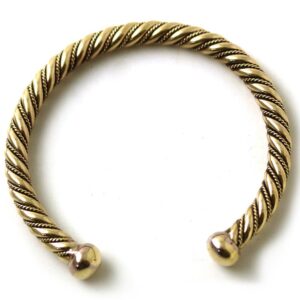 LynnAround Bronze Norse Nordic Viking Spiral Twisted Cable Bangle Cuff Bracelet Arm Ring Jewelry (6 Inches)