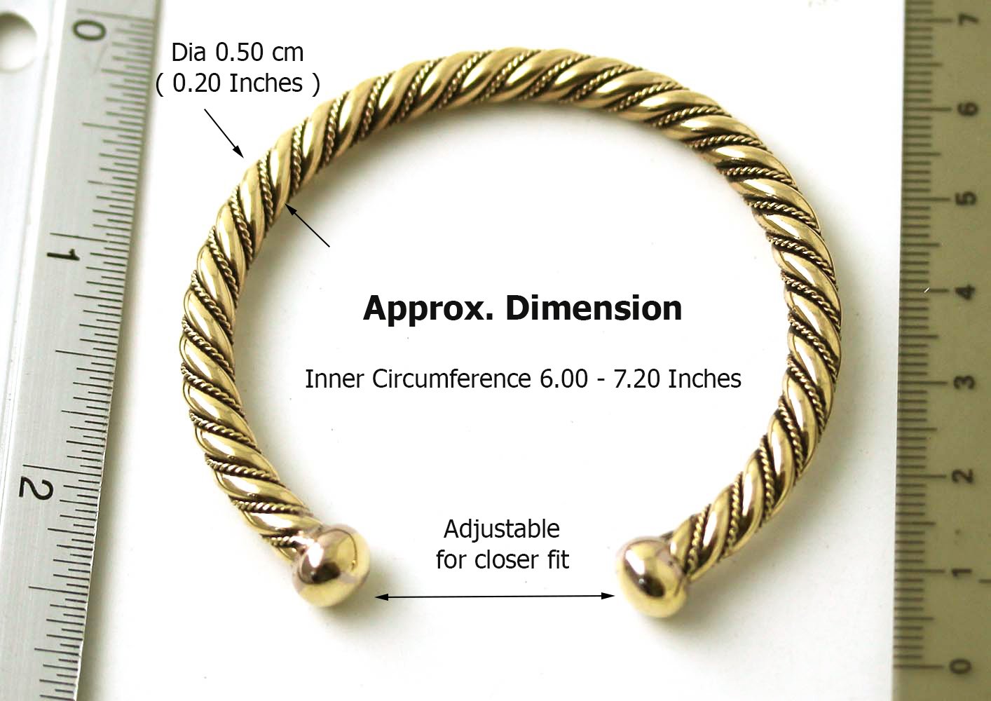 LynnAround Bronze Norse Nordic Viking Spiral Twisted Cable Bangle Cuff Bracelet Arm Ring Jewelry (6 Inches)