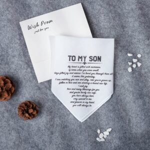 Wedding Handkerchief to My Son Gift from Mom or Dad, White Handkerchiefs from Parents in Wedding Keepsake For Perfect Moments