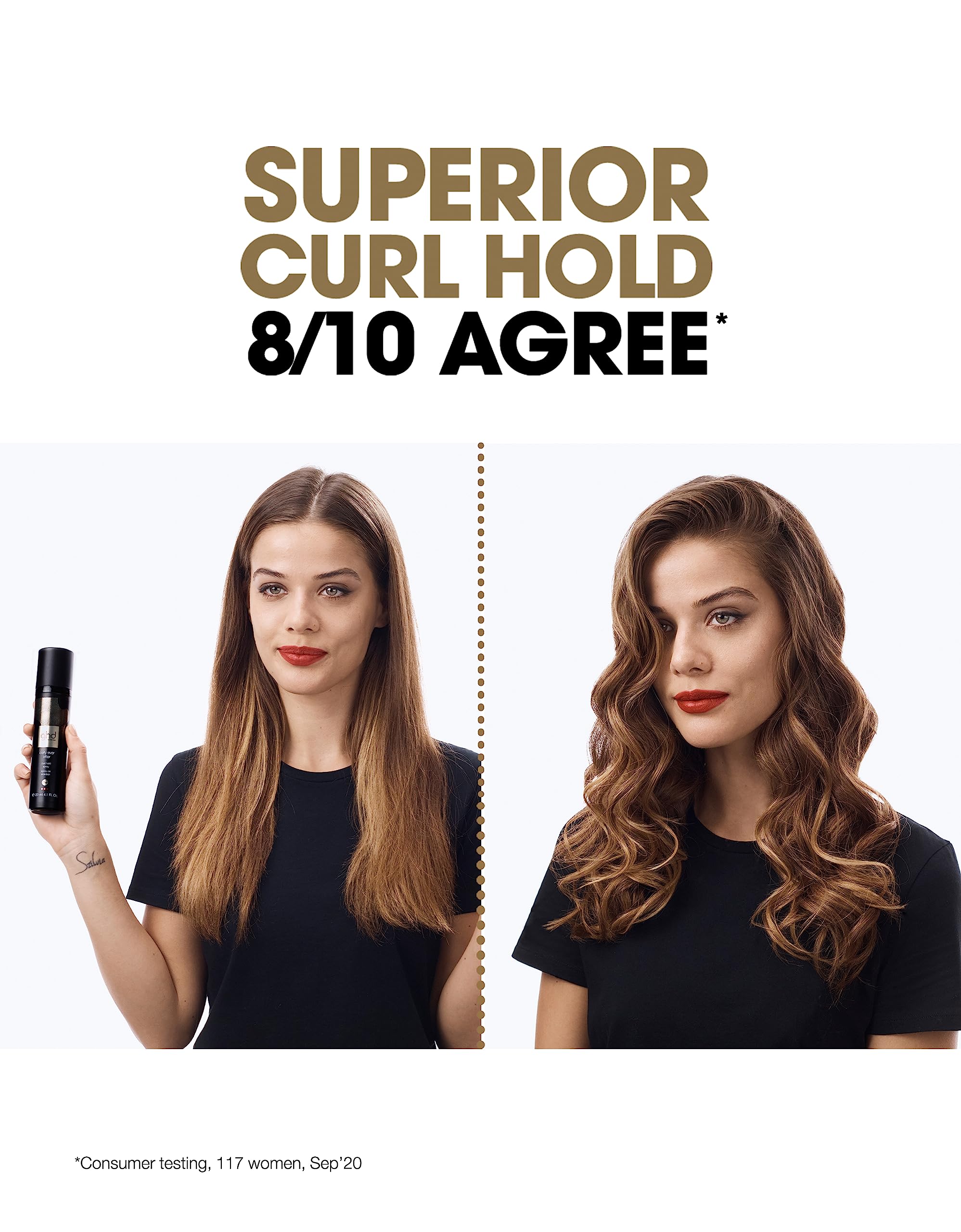 ghd Curly Ever After Heat Protectant for Hair ― Curl Hold Spray for Hair Styling, Heat Protection System for Higher Definition, Longer Lasting & Superior Hold Curls ― 4.1 fl. oz.