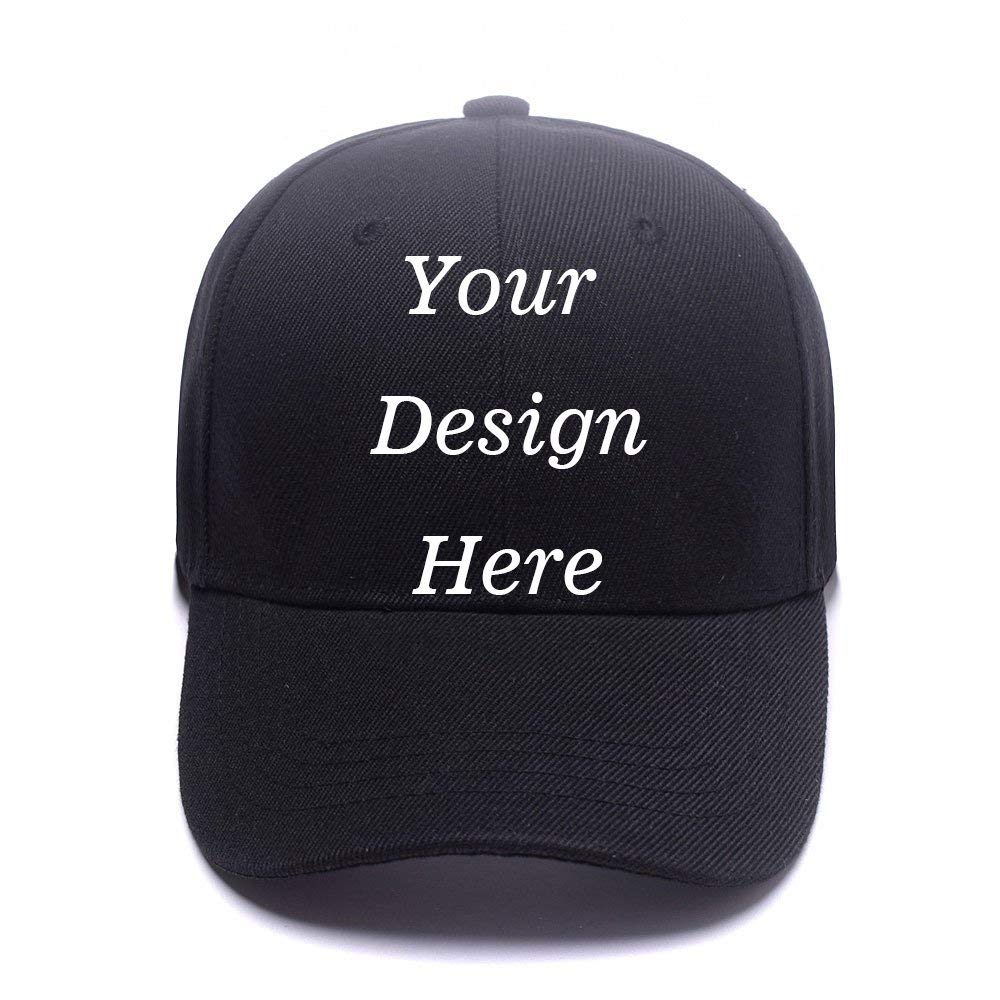 RR&DDXU Customize Your Own Design Text, Photos, Image Logo Adjustable Hat Hiphop Hat Baseball Cap (Baseball Black, One Size)