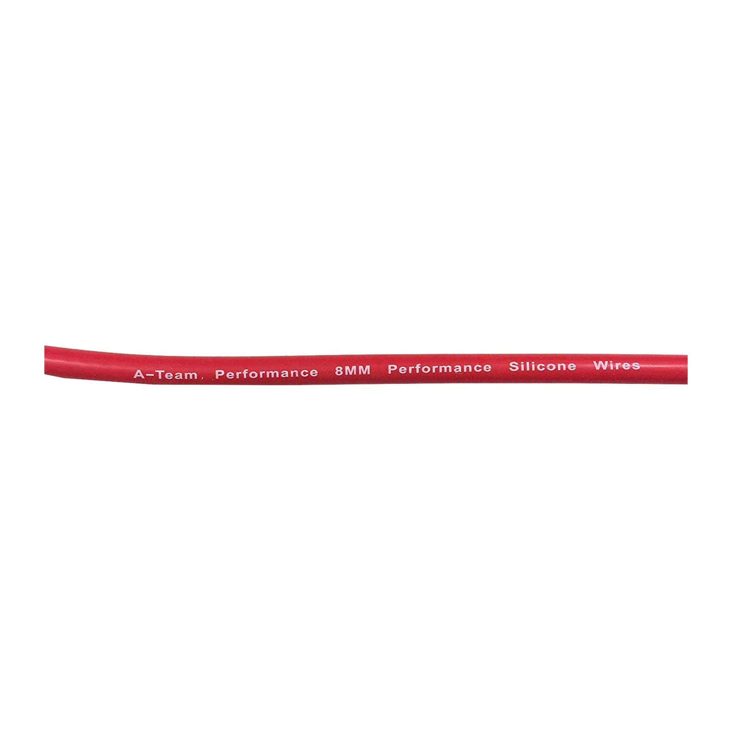 A-Team Performance - 8.0 mm Red Silicone Spark Plug Straight Boot 6 Wires, - Coil-in-Cap HEI Design System - Compatible With AMC/JEEP 199, 232, 252, 258, 282