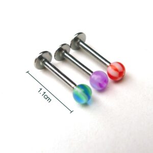 Groupcow 100pcs Stainless Steel Labret Lip Bar Ring Body Piercing Barbell Jewelry Ball