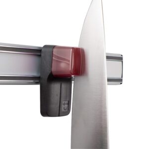 Bisbell Rack-Mounted Knife Sharpener, Easy to Use Compact Tool Keeps Knives Sharp, Compatible with Most Magnetic Utensil Racks, Patented Ceramic-wheel Design