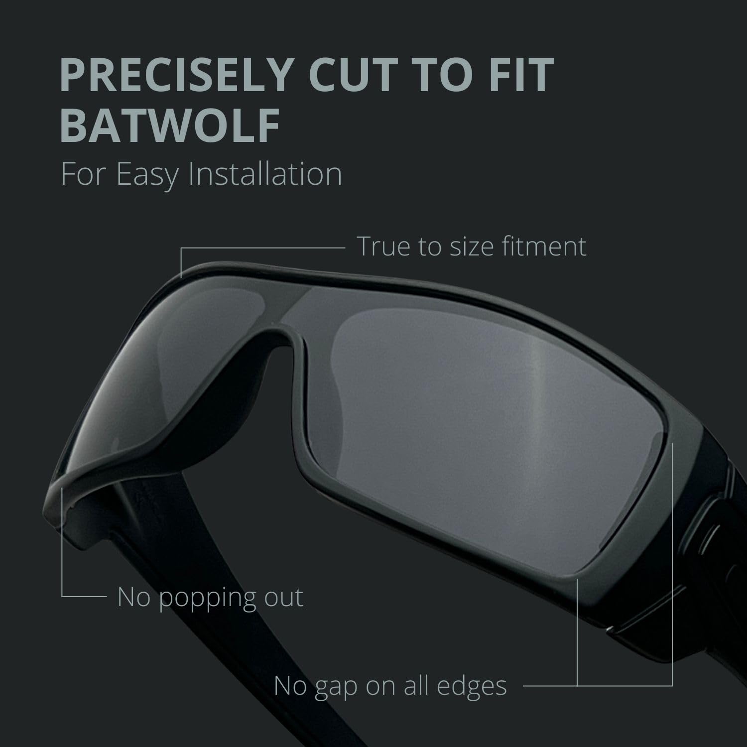 Dynamix Polarized Replacement Lenses for Oakley Batwolf OO9101 | Easy To Install | Fit Perfectly | Solid Black