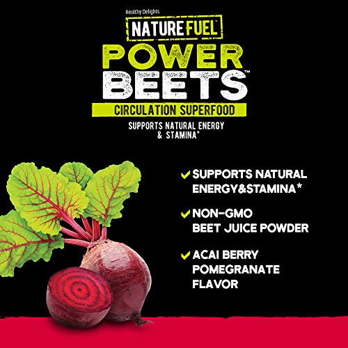 Nature Fuel Power Beets Powder, Delicious Acai Berry Pomegranate, Concentrated Superfood Supplement, Supports Circulation, Natural Energy & Stamina, Non-GMO, 60 Servings