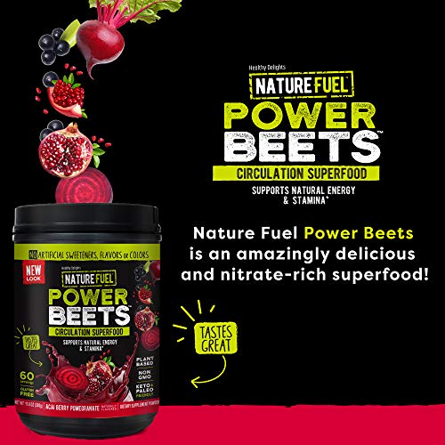 Nature Fuel Power Beets Powder, Delicious Acai Berry Pomegranate, Concentrated Superfood Supplement, Supports Circulation, Natural Energy & Stamina, Non-GMO, 60 Servings