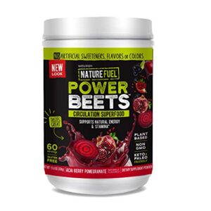 Nature Fuel Power Beets Powder, Delicious Acai Berry Pomegranate, Concentrated Superfood Supplement, Supports Circulation, Natural Energy & Stamina, Non-GMO, 60 Servings