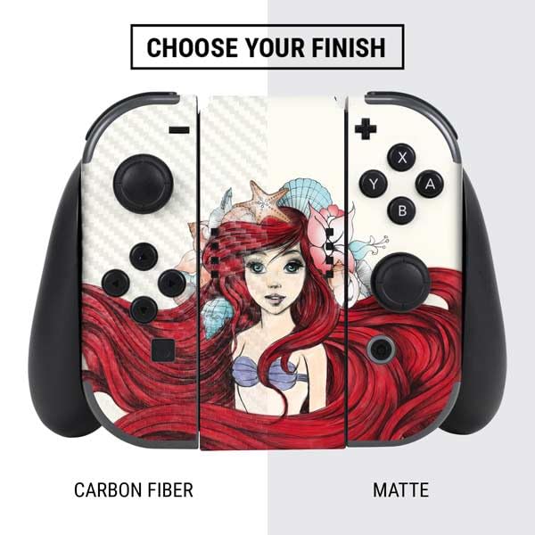 Skinit Decal Gaming skin compatible with Nintendo Switch Bundle - Officially Licensed Disney The Little Mermaid Ariel Illustration Design