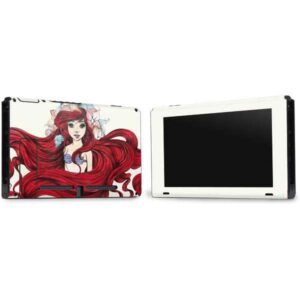 Skinit Decal Gaming skin compatible with Nintendo Switch Bundle - Officially Licensed Disney The Little Mermaid Ariel Illustration Design