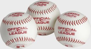 rawlings official league playmaker pmbb baseball for pitching machines, youth baseball, t-ball, practice, recreation, and autographs with red markings and mlb logo (single ball)