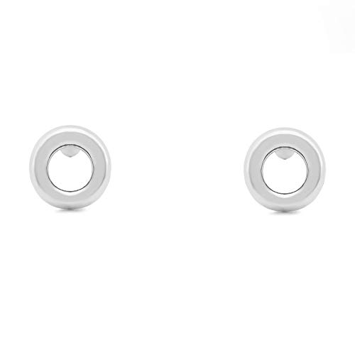 Boma Jewelry Sterling Silver Open Circle Stud Earrings (Silver)