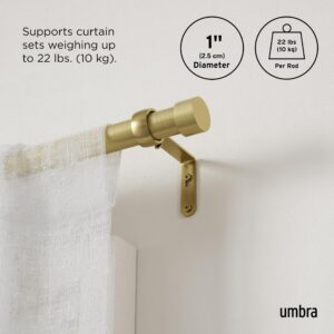 Umbra Cappa Curtain Rod, Includes 2 Matching Finials, Brackets & Hardware, 36 to 66-Inches, Gold