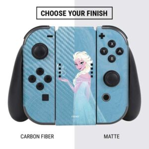 Skinit Decal Gaming skin compatible with Nintendo Switch Bundle - Officially Licensed Disney Frozen Ice Blue Elsa Art Design