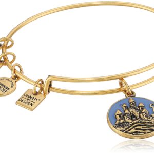 Alex and Ani Sand Castle EWB Rafaelian Gold Bangle Bracelet