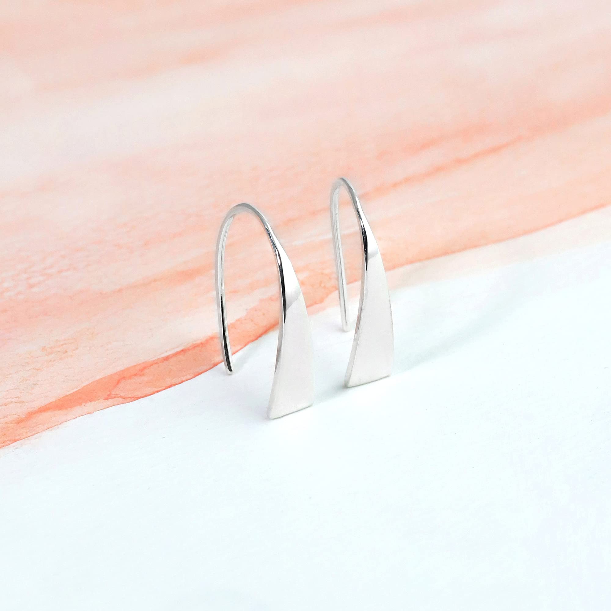 Boma Jewelry Sterling Silver Triangle Pull Through Hoop Earrings