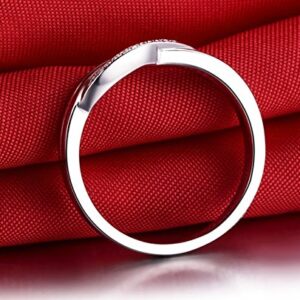 THREE MAN Sterling Silver Wedding Band Ring for Women X Style Brief Design 925 Silver (6)